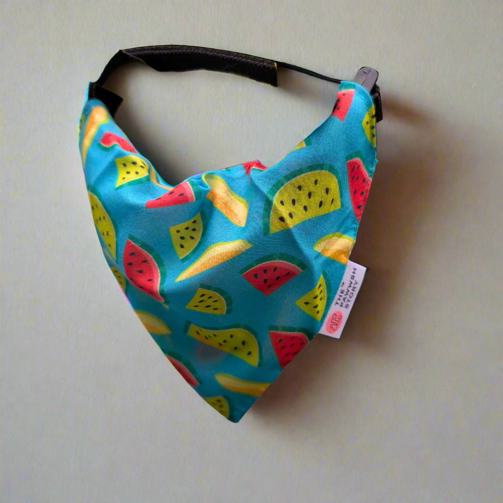 Fruity Melon Print 01 Dog Bandana with Adjustable Belt and Lock Buckle