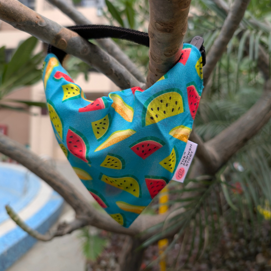 Fruity Melon Print 01 Dog Bandana with Adjustable Belt and Lock Buckle
