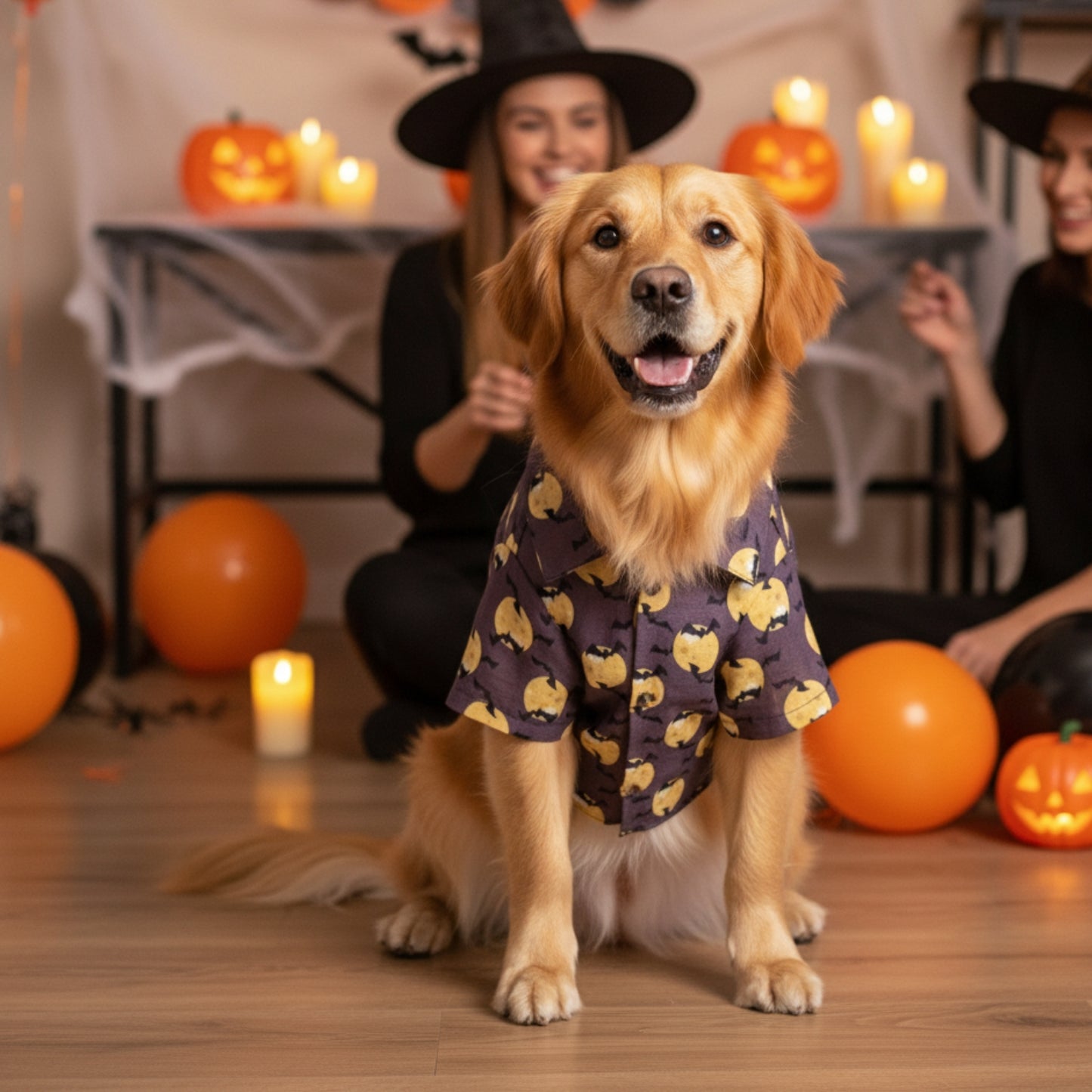 Halloween Print Shirt for Dogs, Breathable fabric, Easy Wear with Velcro Fitting