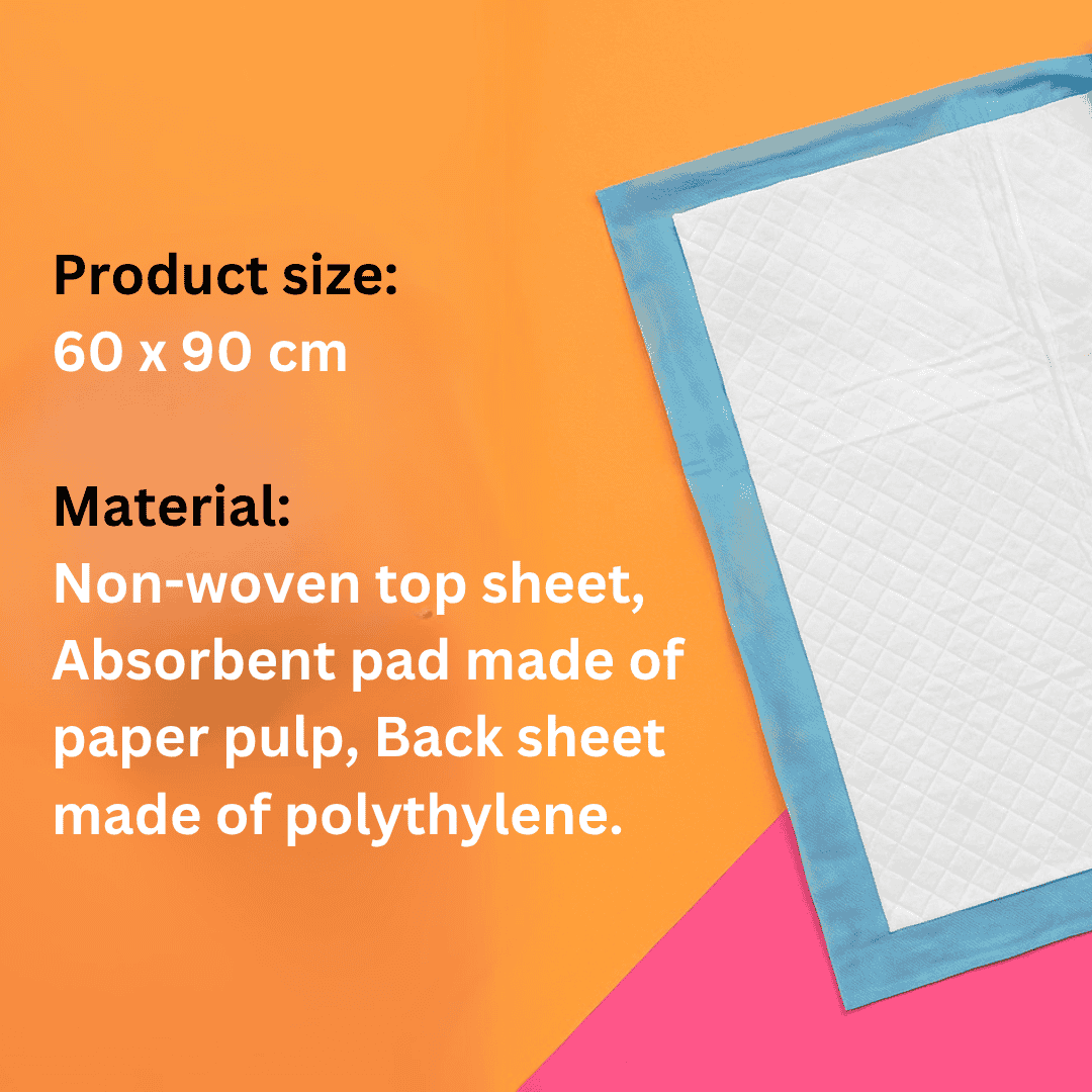 Leak-Proof Disposable Pet Toilet Training Mats (pack of 10), 60x90 cm Super Absorbent, Odor-Free, Waterproof Pee Pads for Dogs & Cats